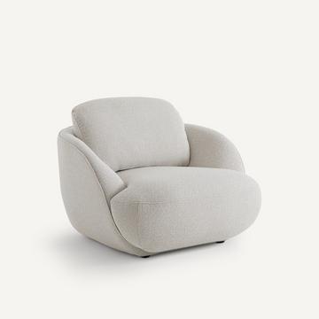 Fauteuil boule tissu chiné