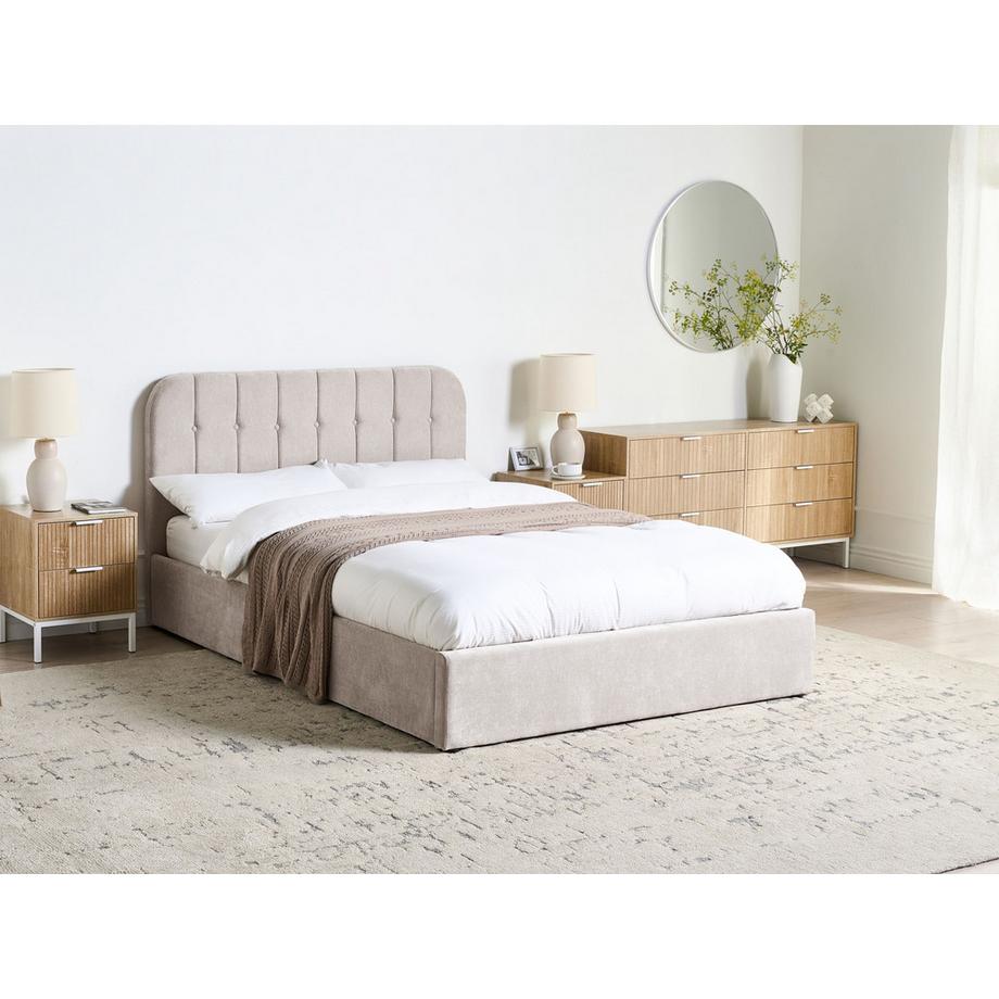 Beliani Letto contenitore en Ciniglia  CHALLANS  