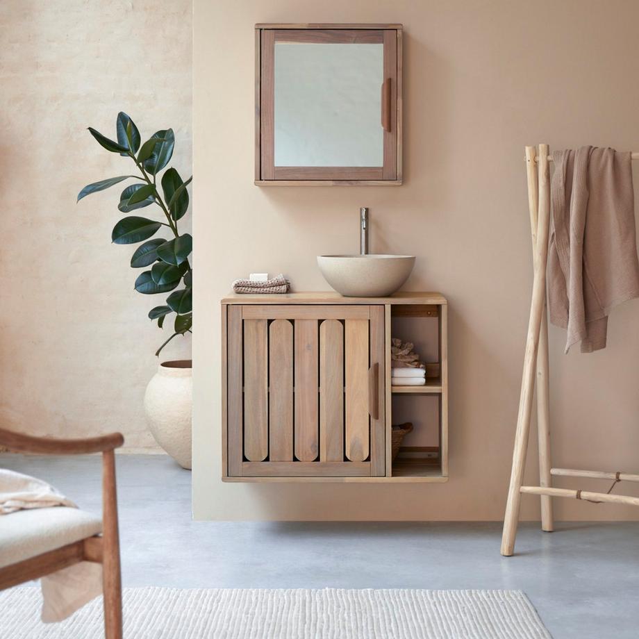 Tikamoon Badezimmermöbel aus Akazienholz Lila  