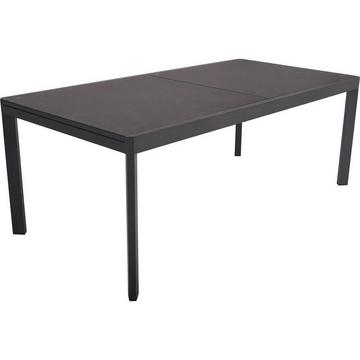Table à rallonge de jardin Nerea verre anthracite 200-300x100