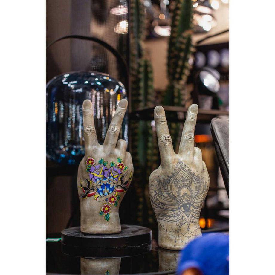 KARE Design Deko Hand Victory Tattoo Eye 36cm  