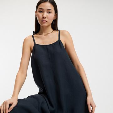 Robe longue évasée en lin