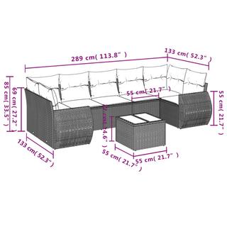 VidaXL set divano da giardino Polirattan  