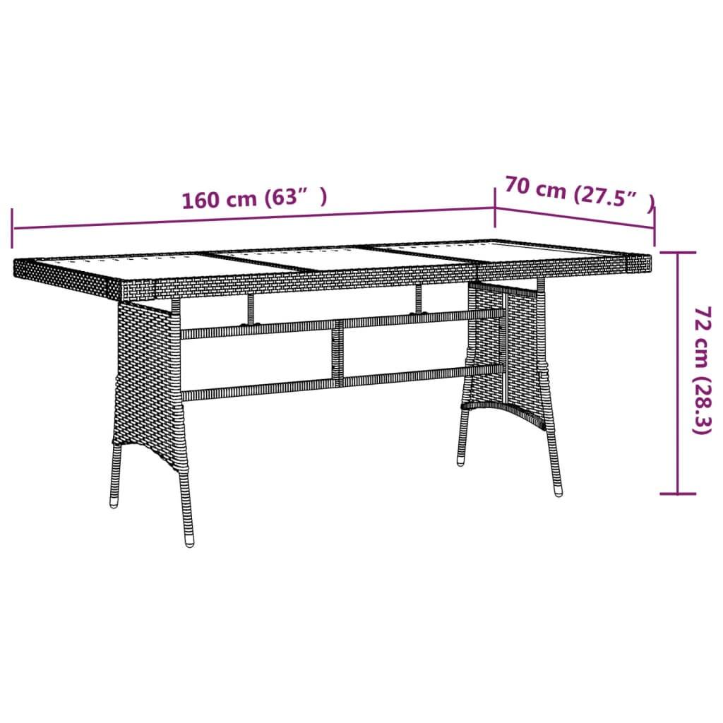 VidaXL Table de jardin rotin synthétique  