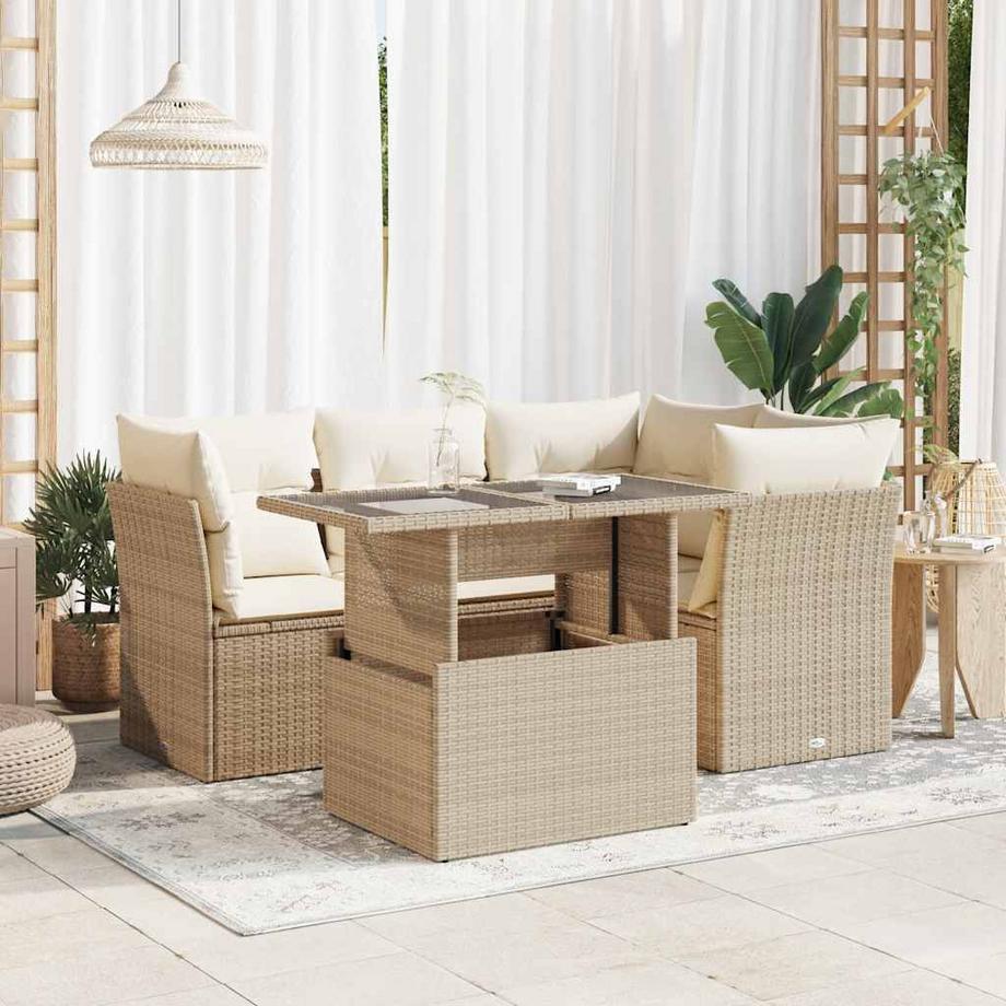 VidaXL set di divani da giardino Polirattan  