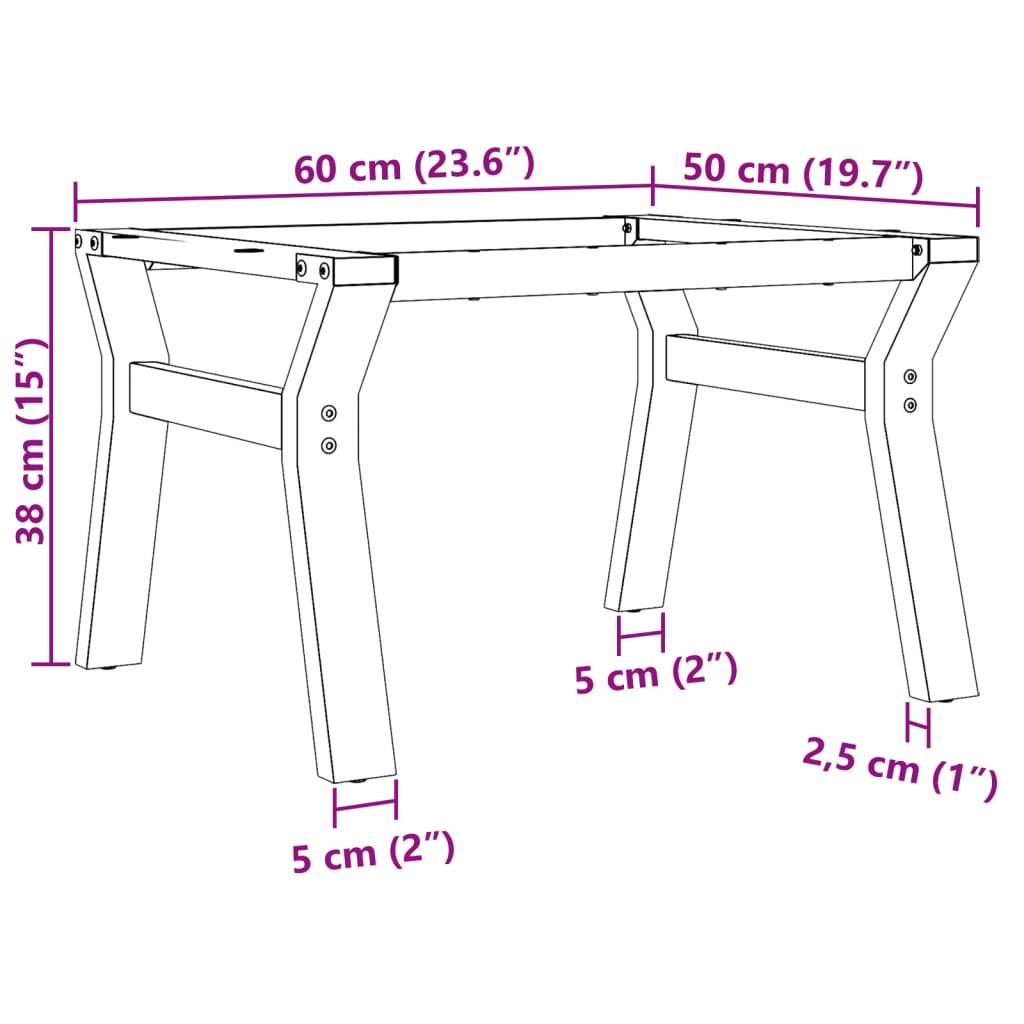 VidaXL Pied de table basse métal  