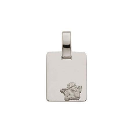 MUAU Schmuck  Pendentif ange gardien en or blanc 750, 16x9mm 