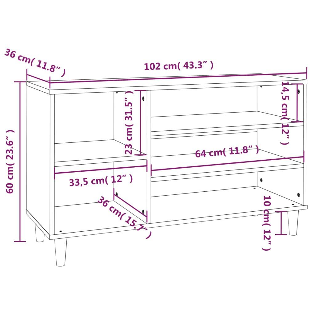 VidaXL Armoire à chaussures bois d'ingénierie  