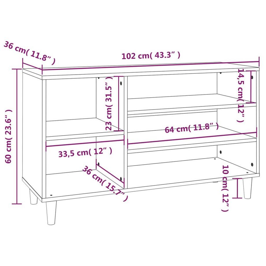 VidaXL scarpiera Legno multistrato  