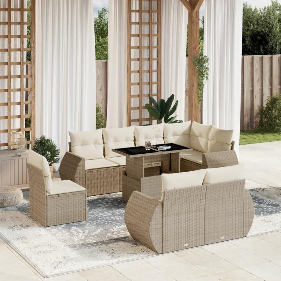 VidaXL Ensemble de canapés de jardin rotin synthétique  