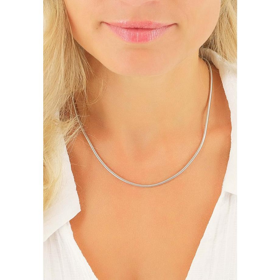 MUAU Schmuck  Collier Boa en or blanc 750, 2,4mm, 45cm 