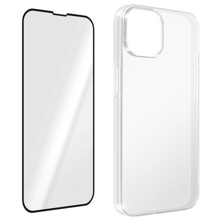 Avizar  Coque Souple + Verre iPhone 14 Noir 