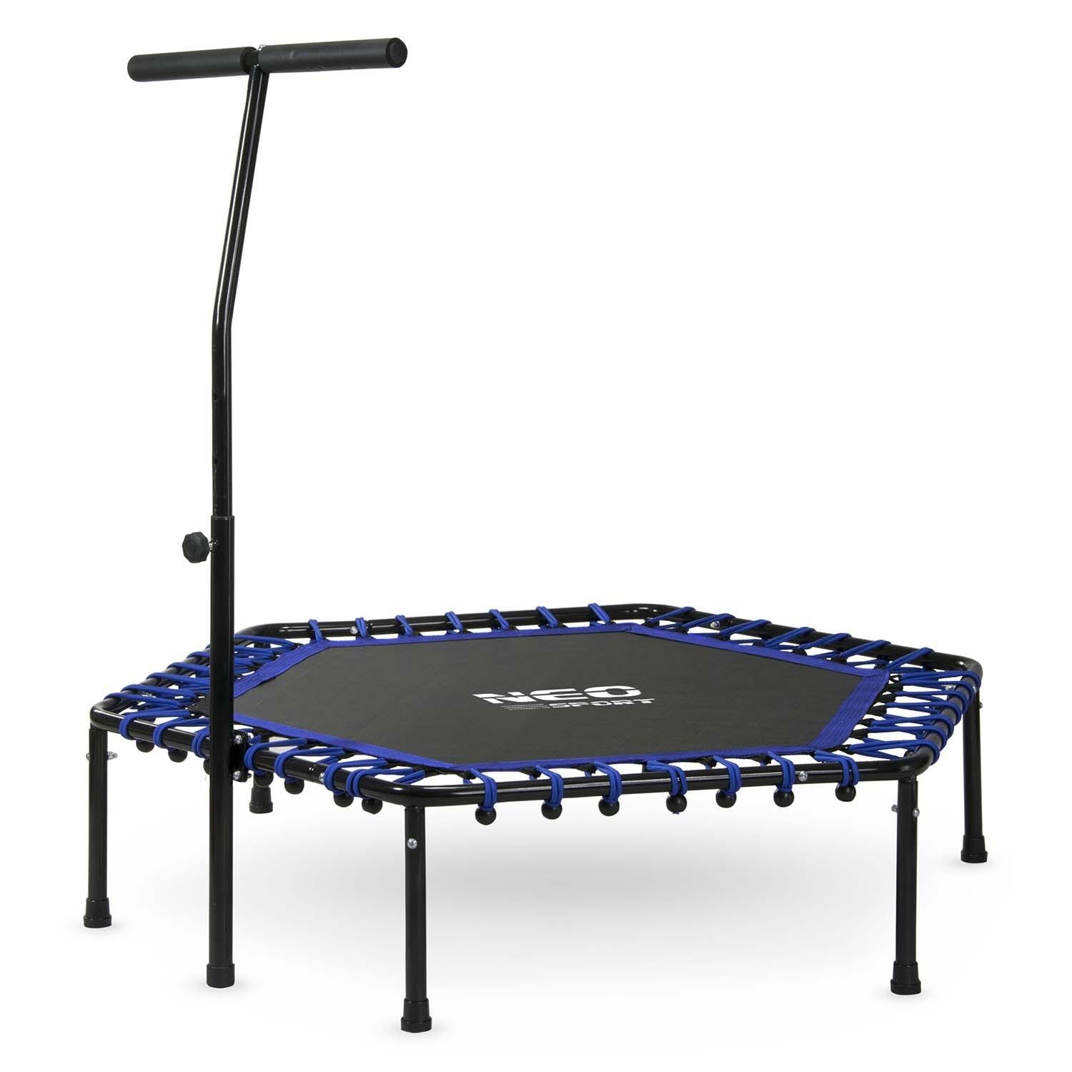 B2X Trampoline de Fitness avec Poignée 127 cm Neo-Sport - Hexagonal Bleu  