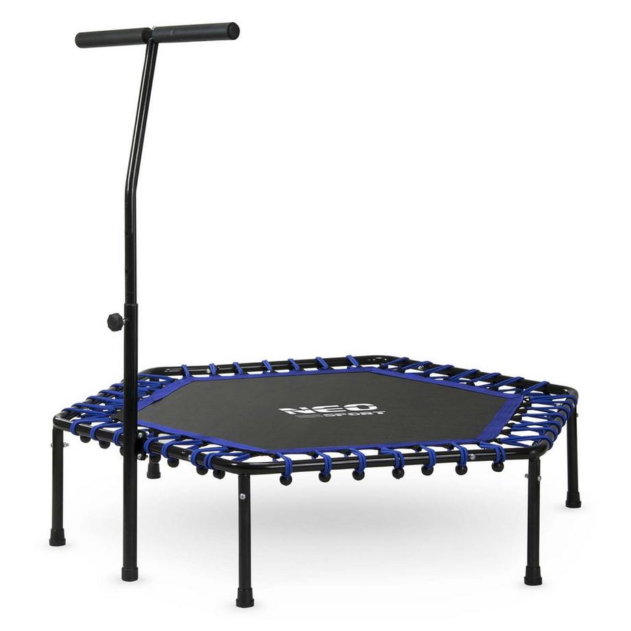B2X Fitness-Trampolin mit Griff 127 cm Neo-Sport – Sechseckig Blau  