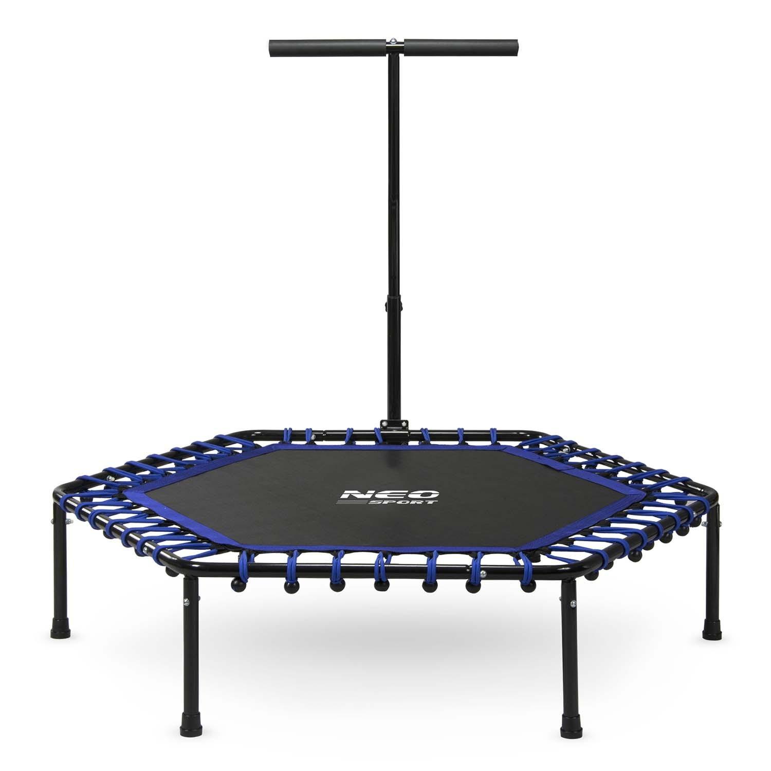 B2X Trampoline de Fitness avec Poignée 127 cm Neo-Sport - Hexagonal Bleu  