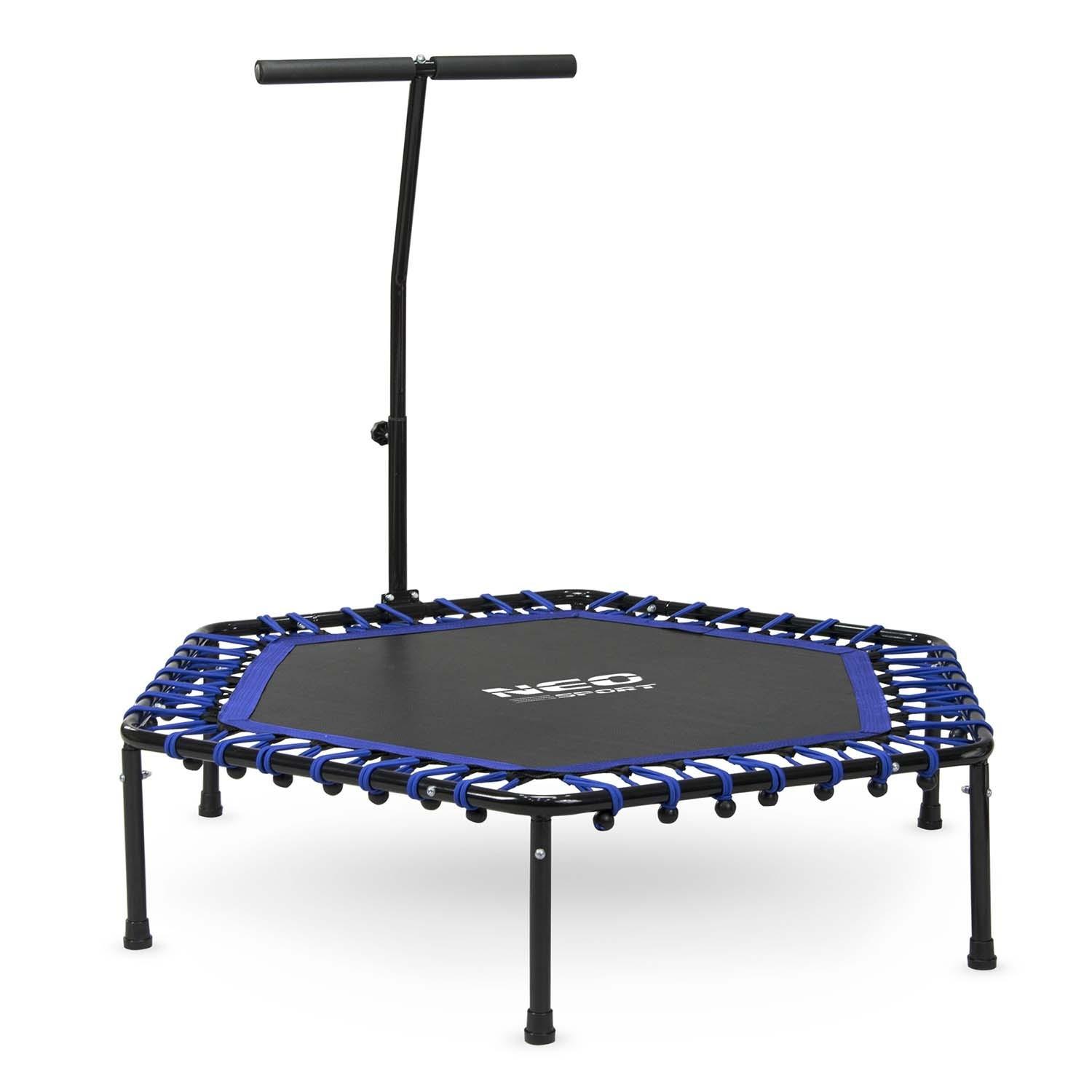 B2X Trampoline de Fitness avec Poignée 127 cm Neo-Sport - Hexagonal Bleu  