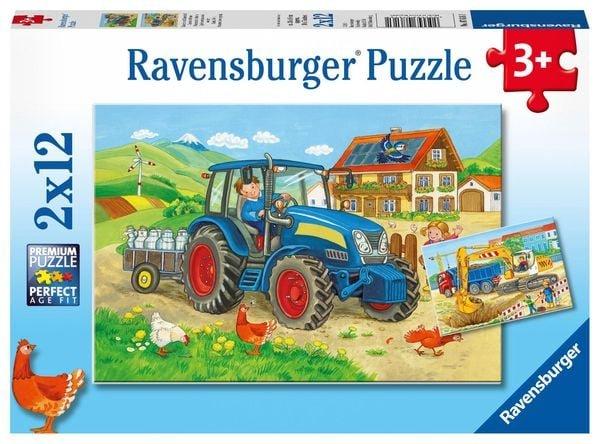 Ravensburger  Puzzle Ravensburger Baustelle und Bauernhof 2 X 12 Teile 