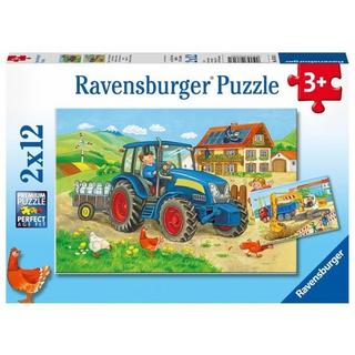 Ravensburger  Puzzle Ravensburger Baustelle und Bauernhof 2 X 12 Teile 