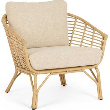 Fauteuil de jardin Mabel avec coussin nature