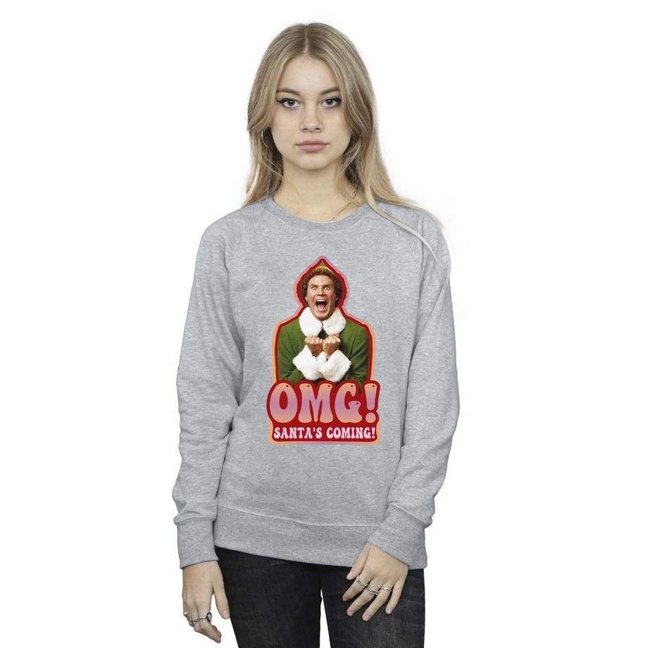 Elf Santa's Coming Grafikdruck Sweatshirt  
