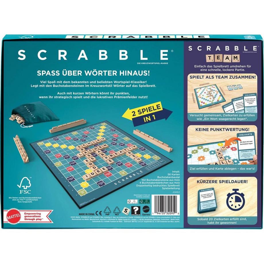 Mattel  Scrabble Original Holz 2 in 1 