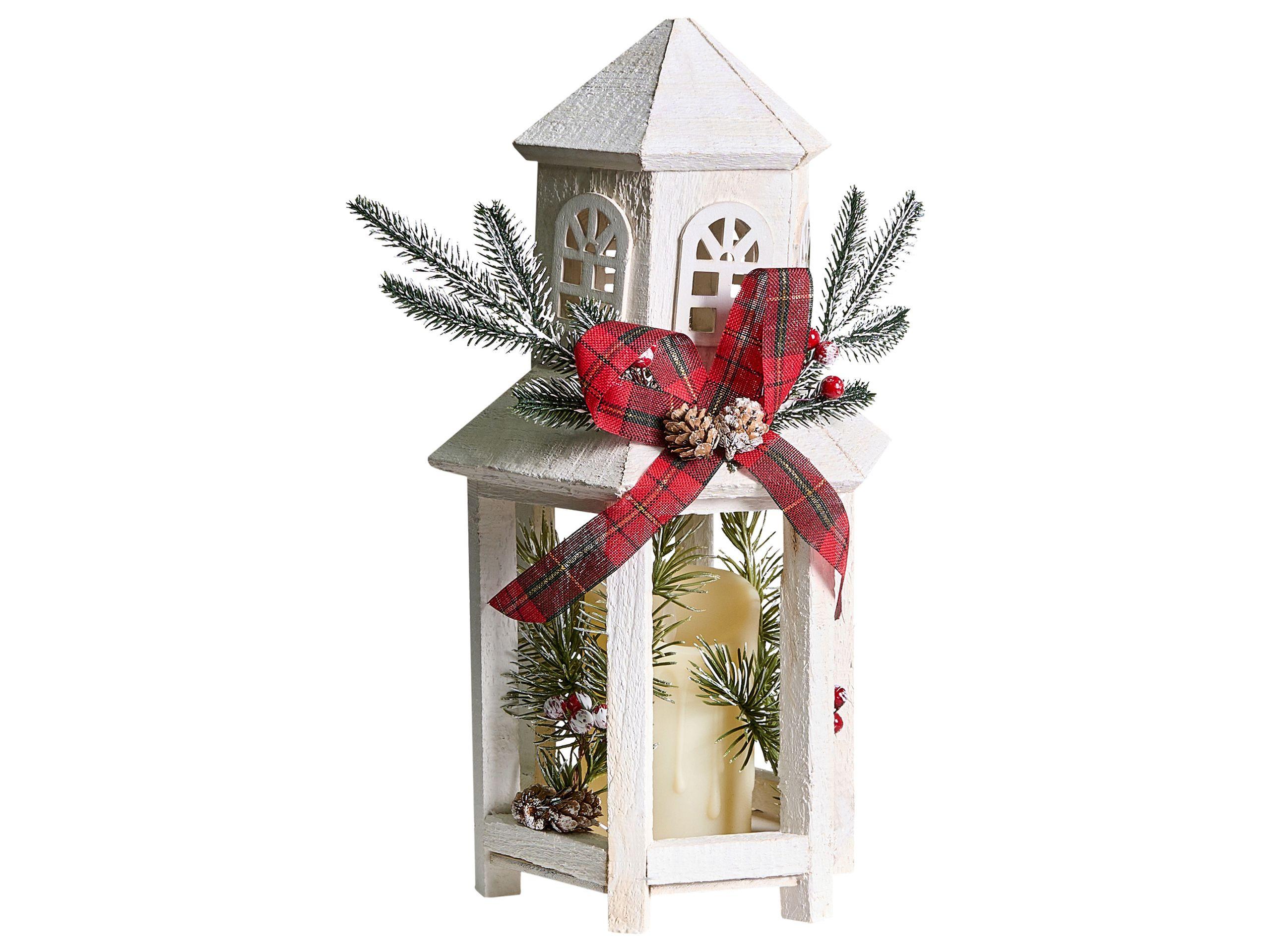 Beliani LED Laterne aus Tannenholz Klassisch SAVIVESI  