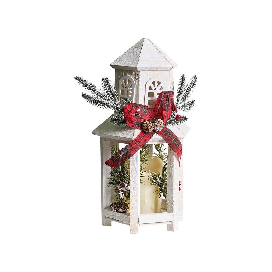 Beliani Lanterne LED en Bois de sapin Traditionnel SAVIVESI  