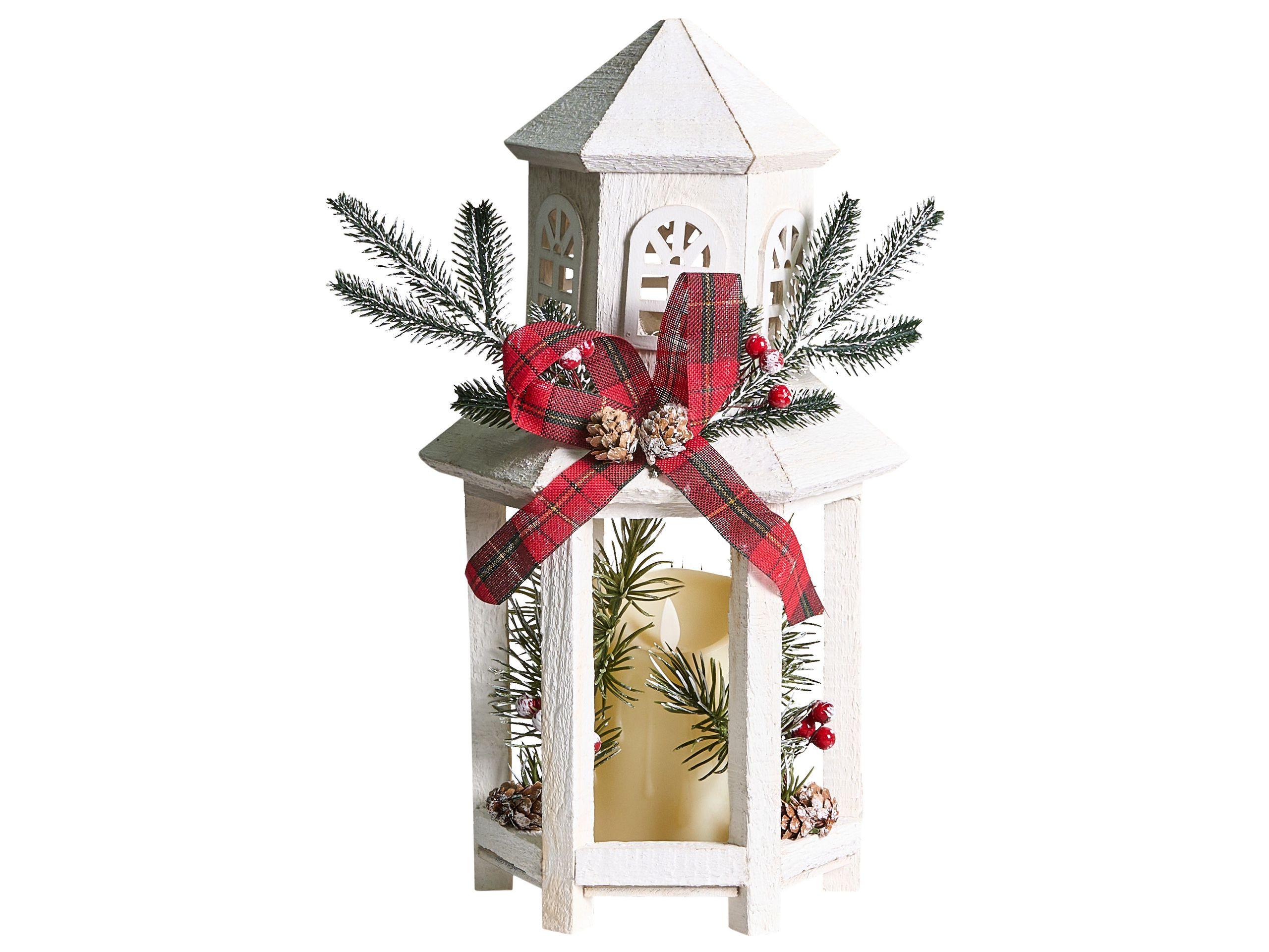 Beliani LED Laterne aus Tannenholz Klassisch SAVIVESI  