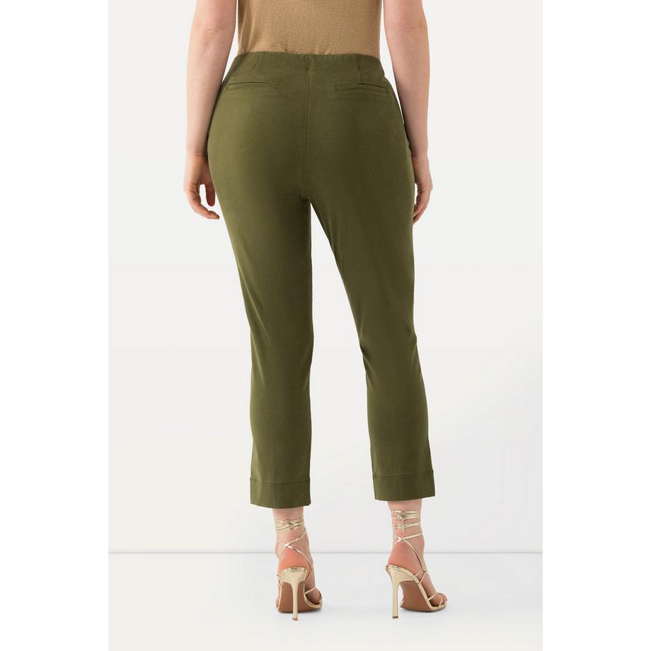 Ulla Popken Passepoil Jambe Ajustée Taille Élastique Fente Pantalon  