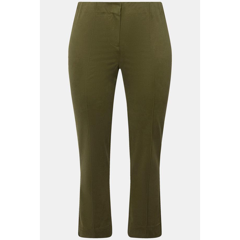 Ulla Popken Passepoil Jambe Ajustée Taille Élastique Fente Pantalon  