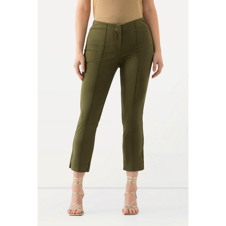 Ulla Popken Passepoil Jambe Ajustée Taille Élastique Fente Pantalon  