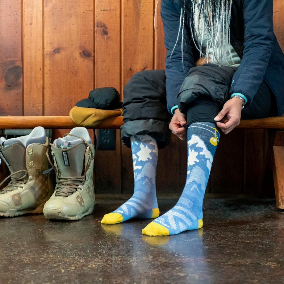 Darn Tough Vermont  Kniehohe Gemusterte Leichte Ski Snowboard-Socken aus Wolle 