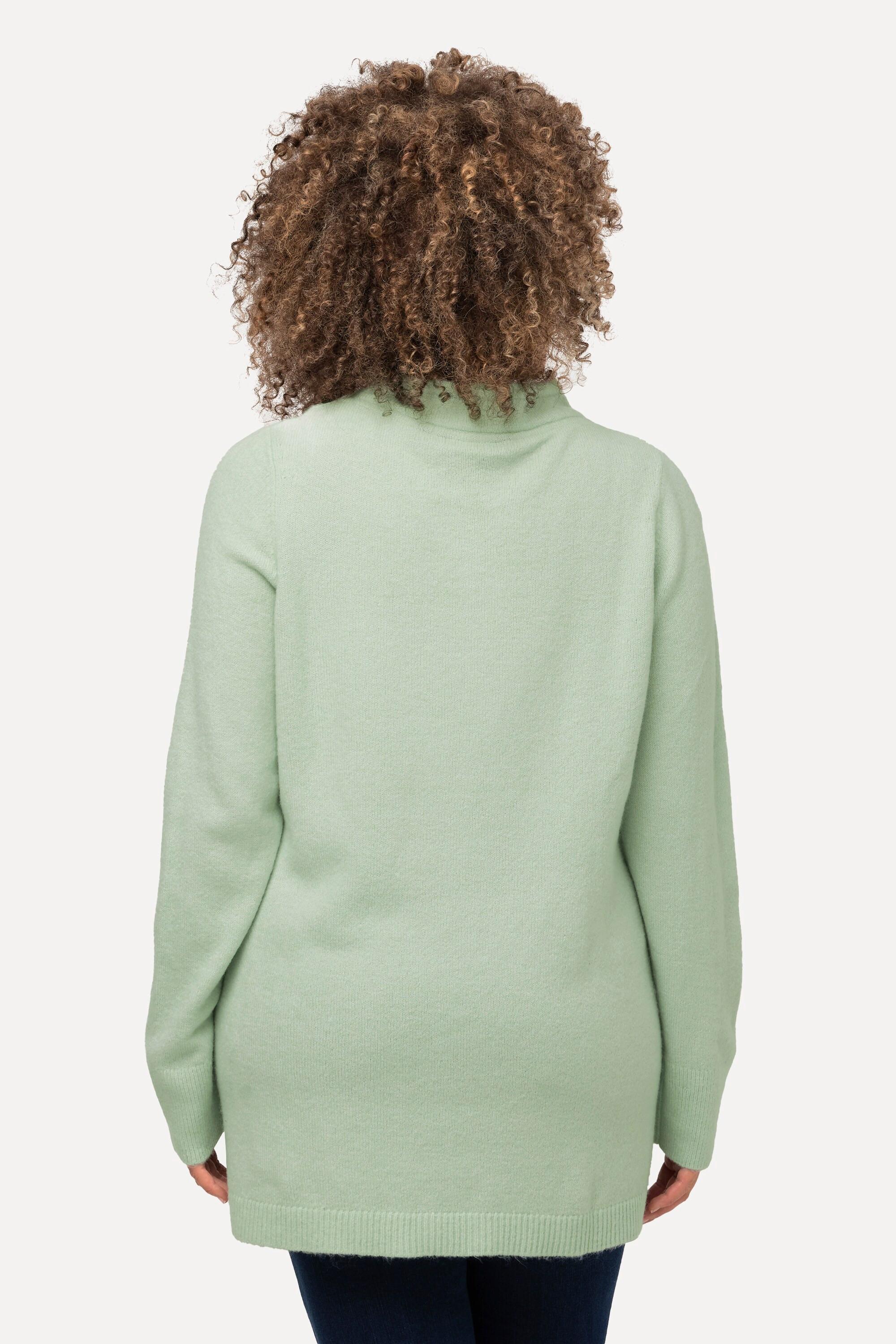 Ulla Popken  Pullover, Stehkragen, Kordel, Tasche, Langarm 