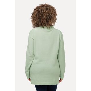 Ulla Popken  Pullover, Stehkragen, Kordel, Tasche, Langarm 