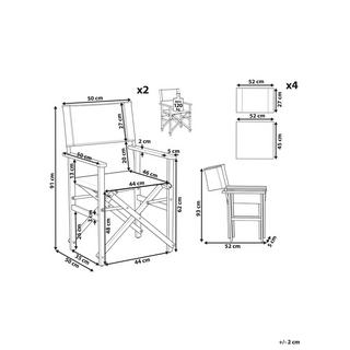 Beliani Gartenstuhl 2er Set aus Polyester Modern CINE  