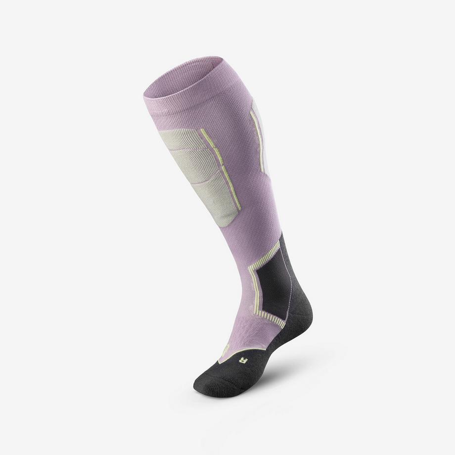 QUECHUA Ski-Thermosocken aus Wolle für Erwachsene, ein Paar, 500 Control, Lila und  