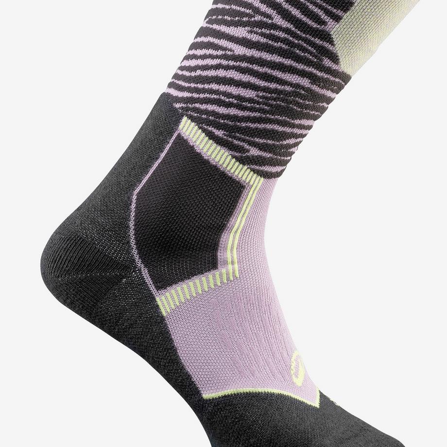 QUECHUA Ski-Thermosocken aus Wolle für Erwachsene, ein Paar, 500 Control, Lila und  