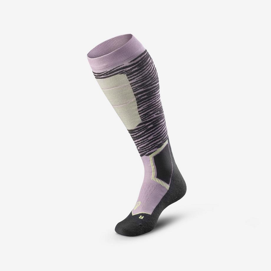 QUECHUA Ski-Thermosocken aus Wolle für Erwachsene, ein Paar, 500 Control, Lila und  