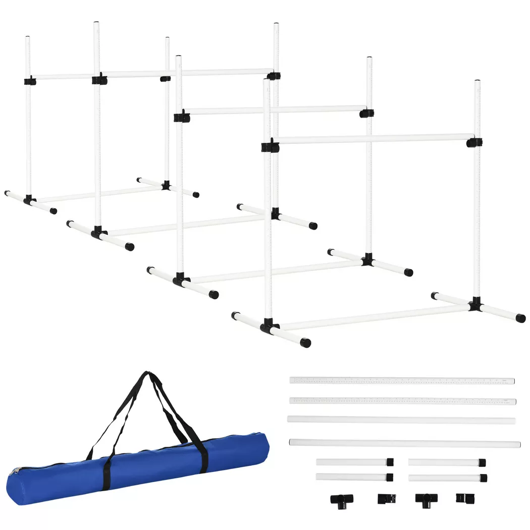 PawHut - Pet Agility Set, One Size, Weiss
