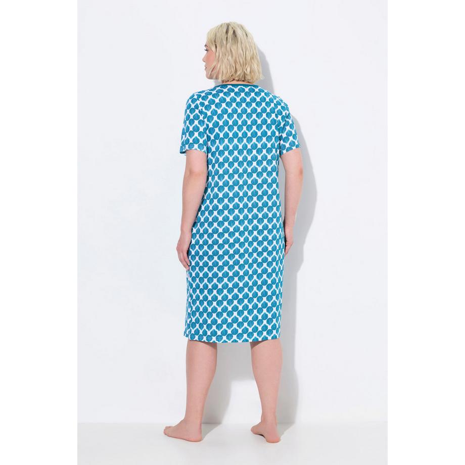 Ulla Popken Nachthemd Muscheln Rundhals Halbarm  