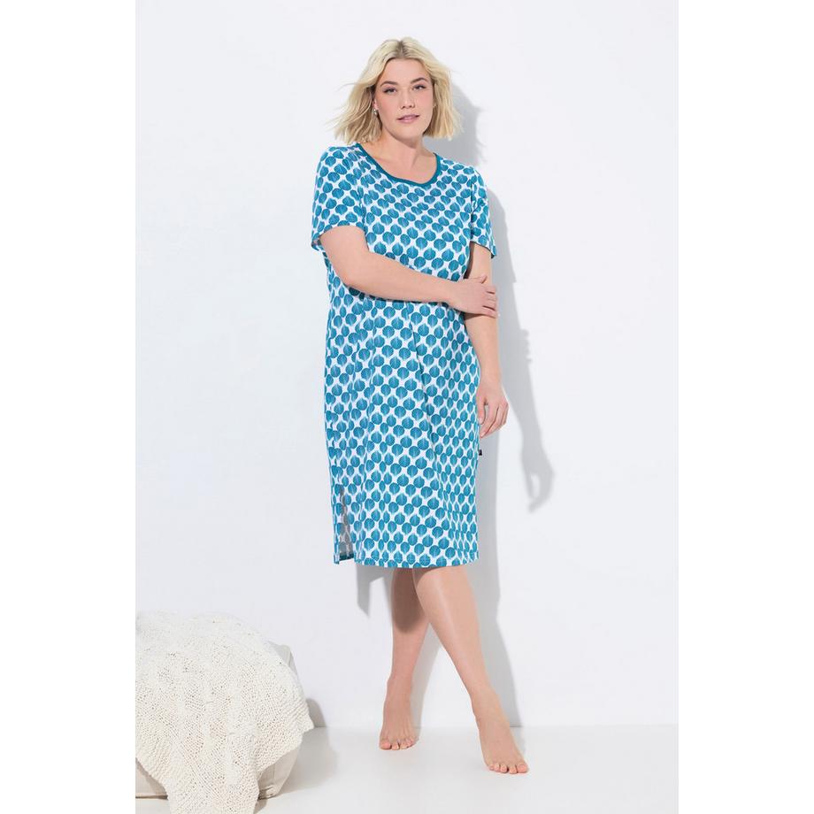 Ulla Popken Nachthemd Muscheln Rundhals Halbarm  