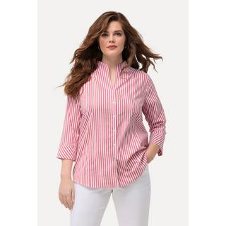 Ulla Popken  Bluse, Streifen, Kelchkragen, 3/4-Arm 