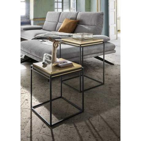 mutoni Table d'appoint Twin Gold 43x43 (lot de 2)  