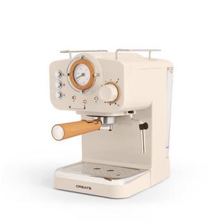 CREATE  Kaffeemaschine THERA RETRO, Crema & Natural wood 