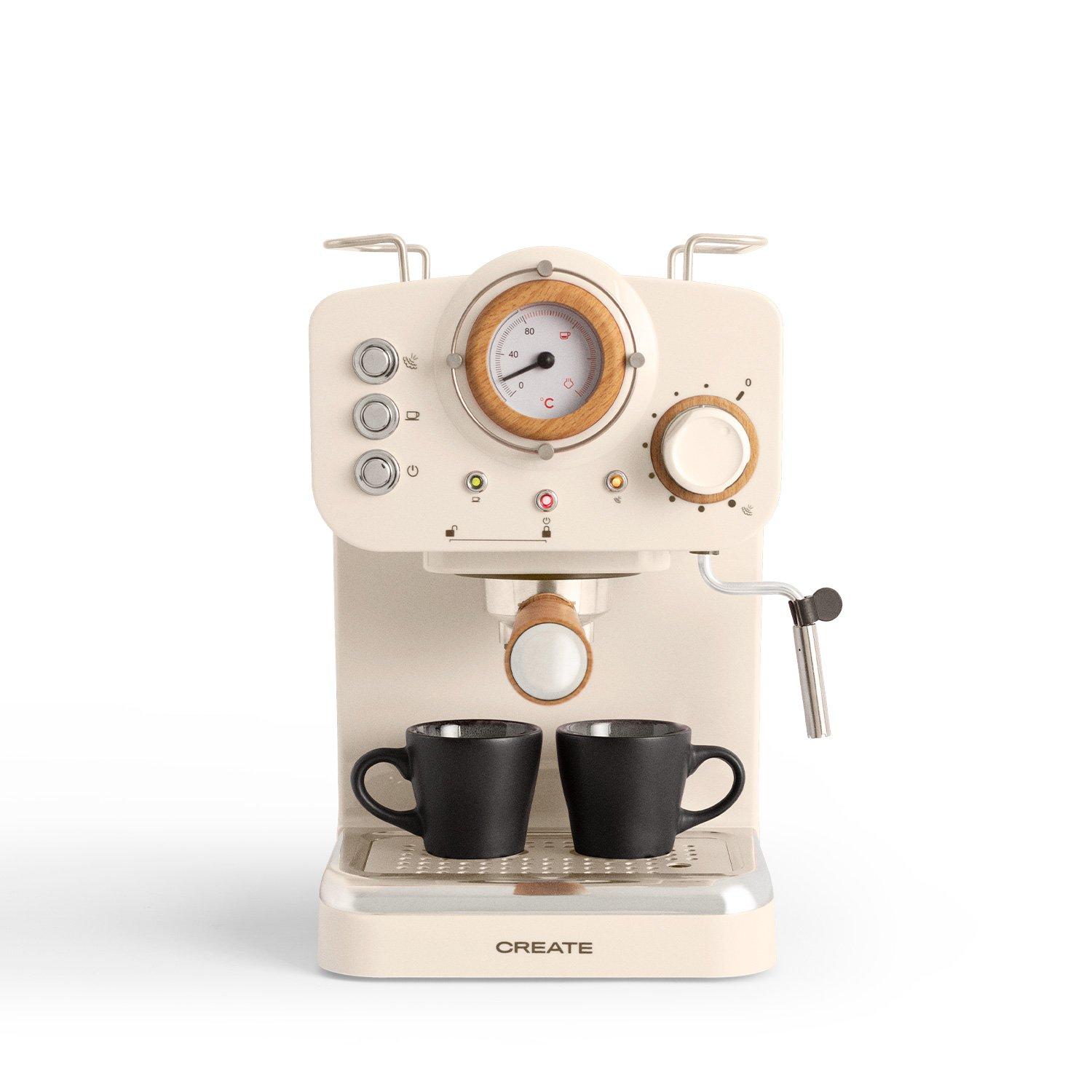 CREATE  Kaffeemaschine THERA RETRO, Crema & Natural wood 