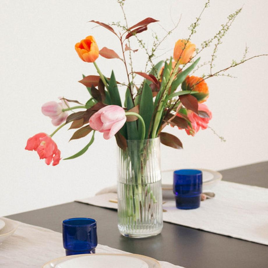 Esmée Glasvase mit Rillen  