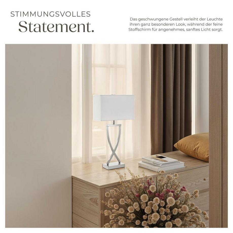 Tectake  Lampe de table AVINA design moderne et lumière non éblouissante 