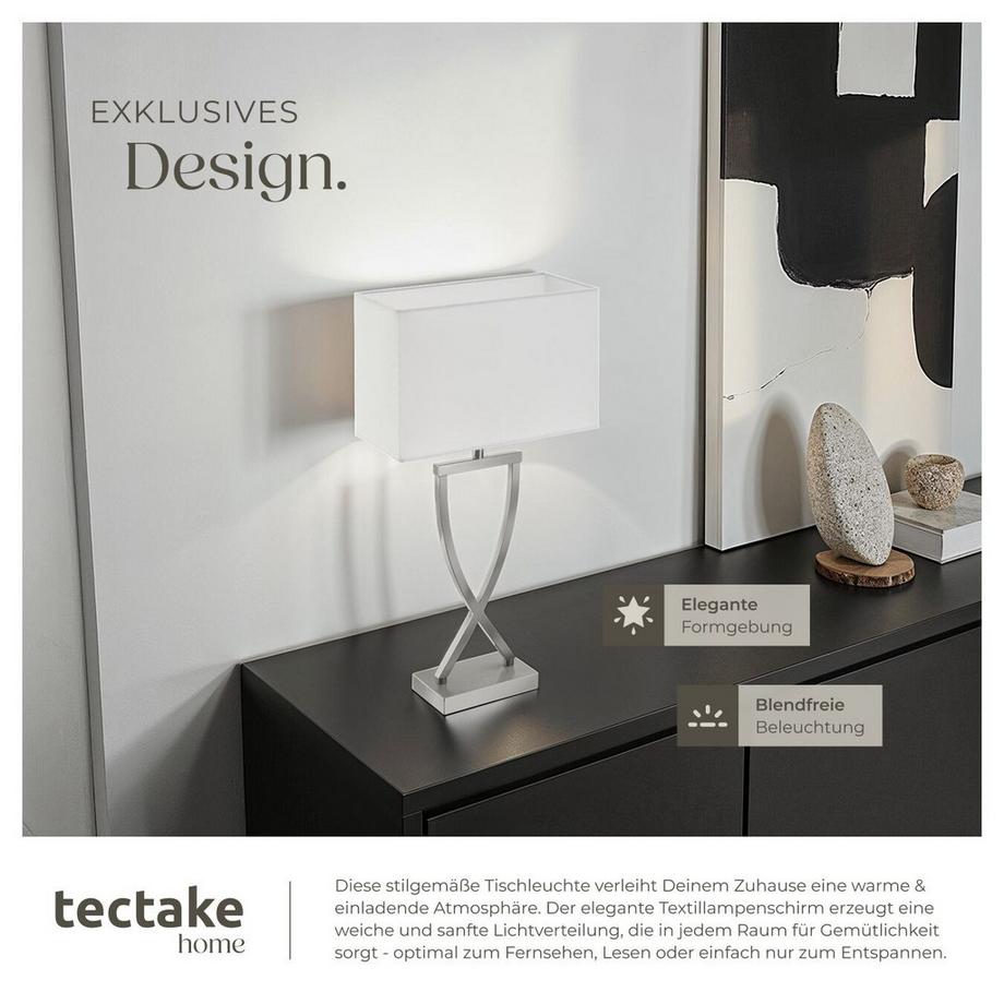 Tectake  Lampe de table AVINA design moderne et lumière non éblouissante 