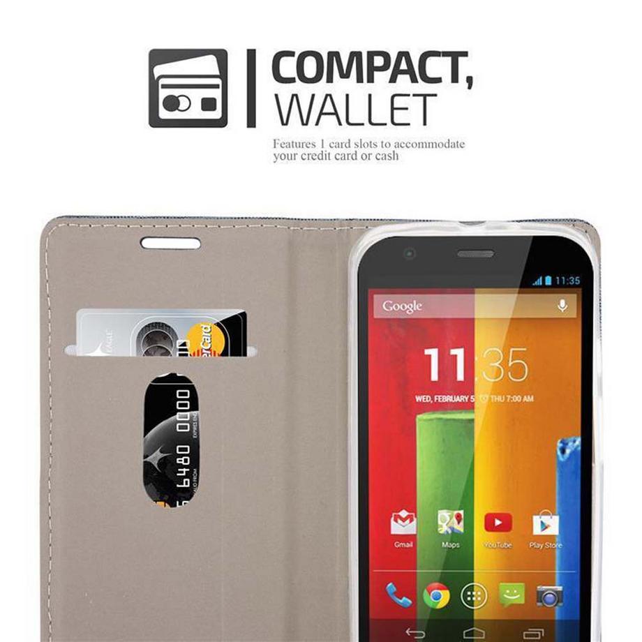 Cadorabo  Hülle für Motorola MOTO G2 Magnetverschluss, Kartenfach 