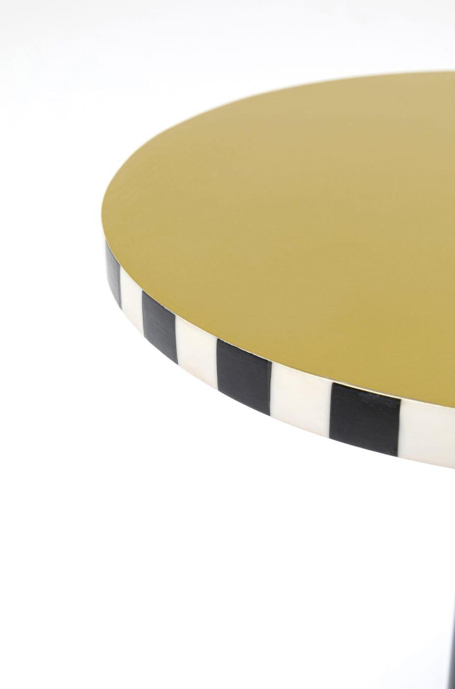 KARE Design Beistelltisch Domero Checkers olive rund 25  